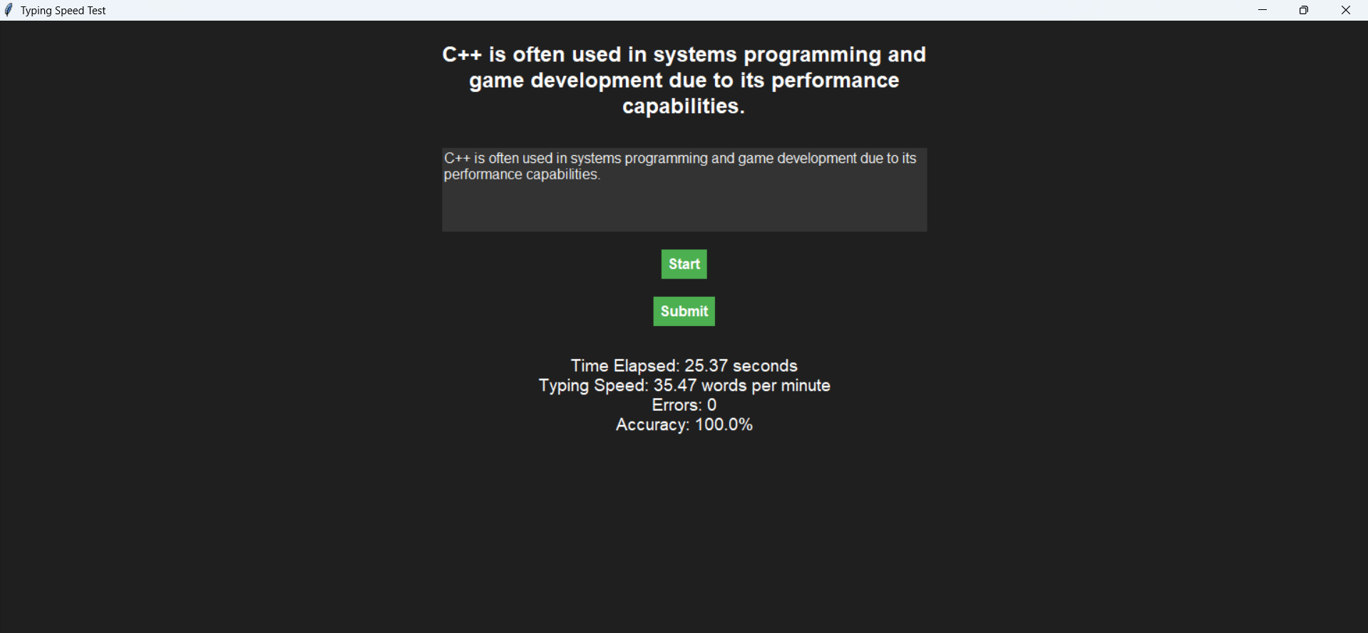 Typing Speed Test Application